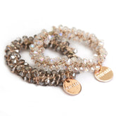 Elastiques à cheveux Glamour lot de 2 champagne taupe